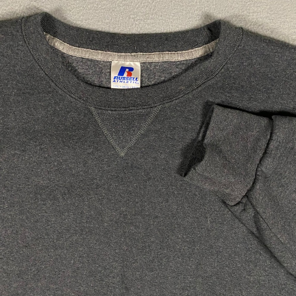 Russell Athletic Sweatshirt Mens 3XL Charcoal Gray Crewneck Fleece